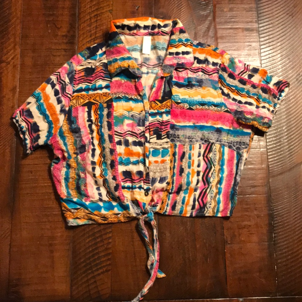 AMERICAN APPAREL Crop Button Down Sz XS